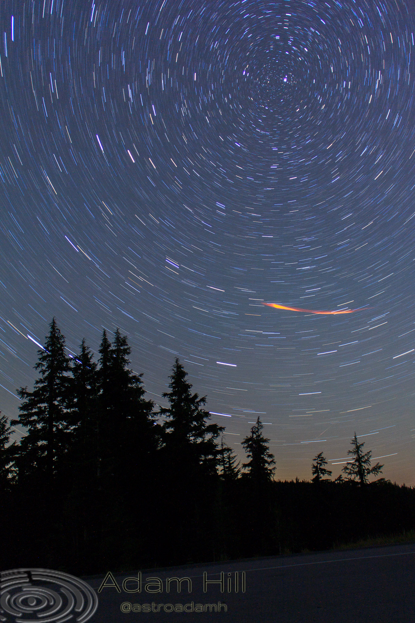 Polar Trails over Crater Lake